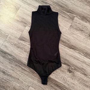 Intimately Free People Sheer Mesh Turtleneck Sleeveless Bodysuit